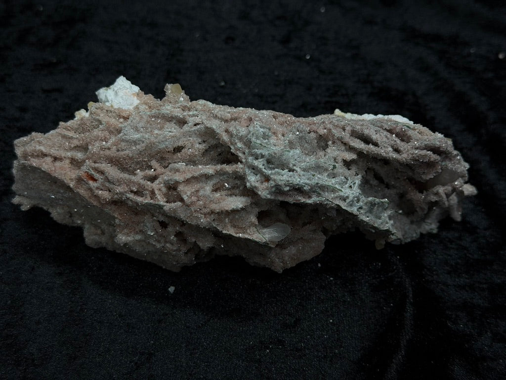Pink Coral with Barite Crystal, with Stilbite and Yellow Calcite and Green Hues - 132PC