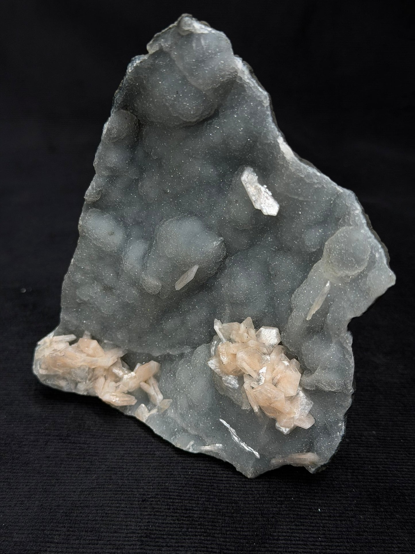 Blue Grey Chalcedony with Peach Stilbite Specimen - 140C