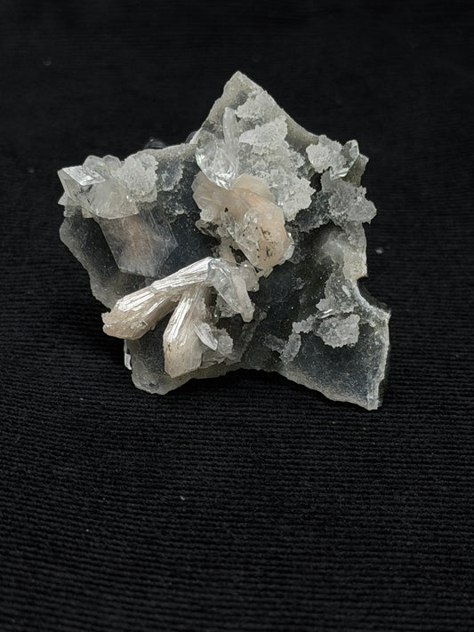 Premium Blue Grey Chalcedony with Peach Stilbite Specimen - "STAR" 75SC