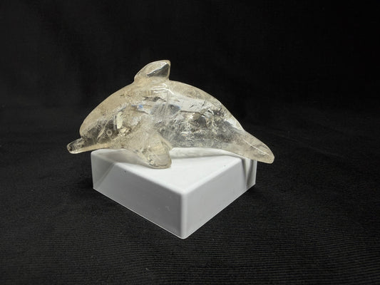 Smokey Quartz Hand Carved Dolphin with Inclusions - 98D