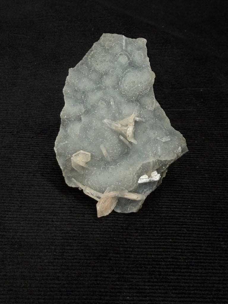 Blue Grey Chalcedony with Peach Stilbite Specimen - 44C
