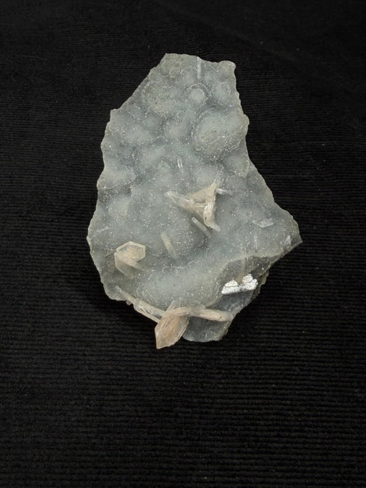 Blue Grey Chalcedony with Peach Stilbite Specimen - 44C