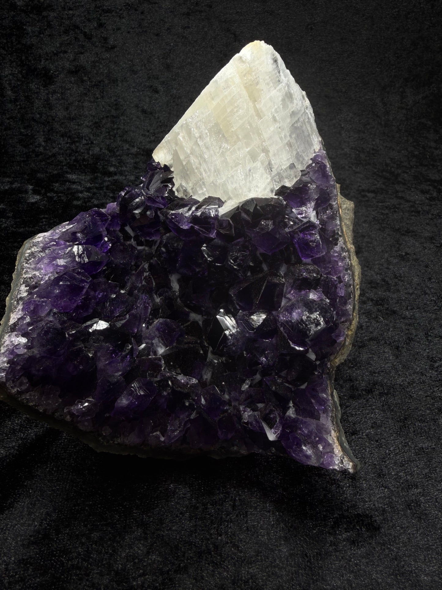Brazilian Deep Purple Amethyst Freeform with Calcite - 306A