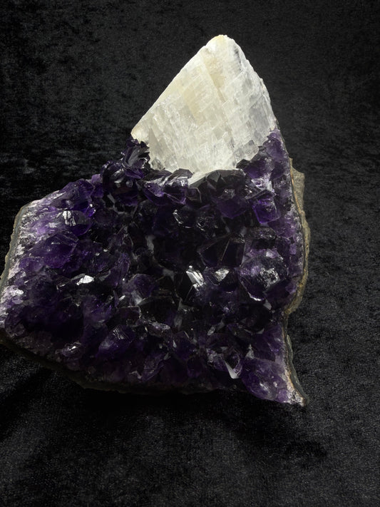 Brazilian Deep Purple Amethyst Freeform with Calcite - 306A