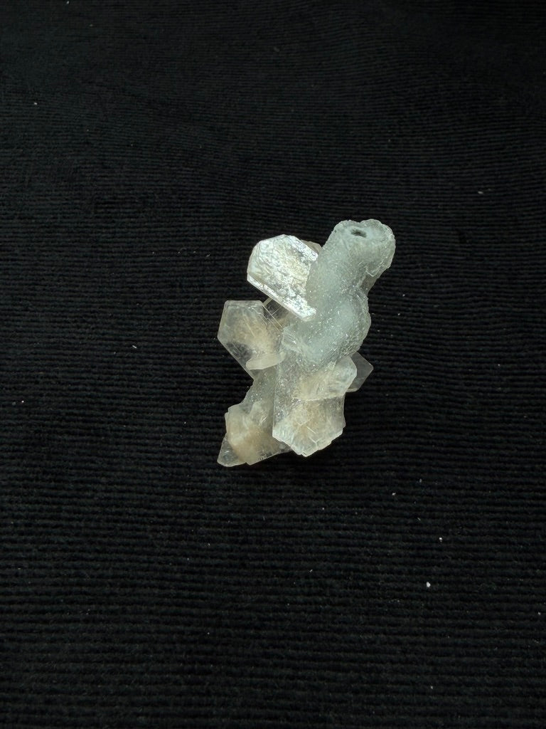 Blue Grey Mini Chalcedony with Peach Stilbite Specimen - 20C