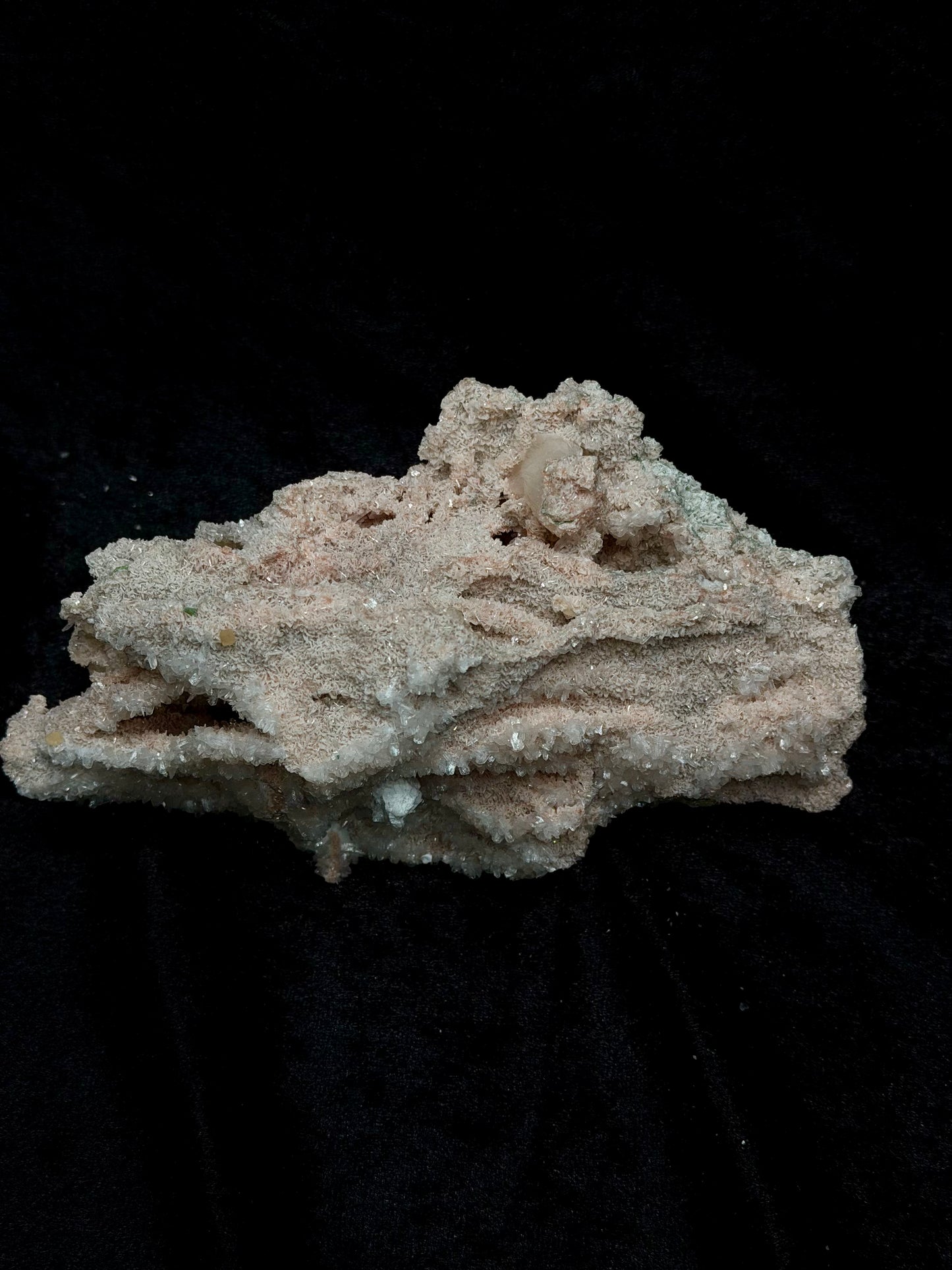 Sparkling Pink Coral with Barite Crystal and Stilbite with Yellow Calcite - 184PC