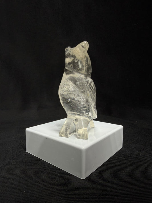 Clear Quartz Hand Carved Owl - 81Q