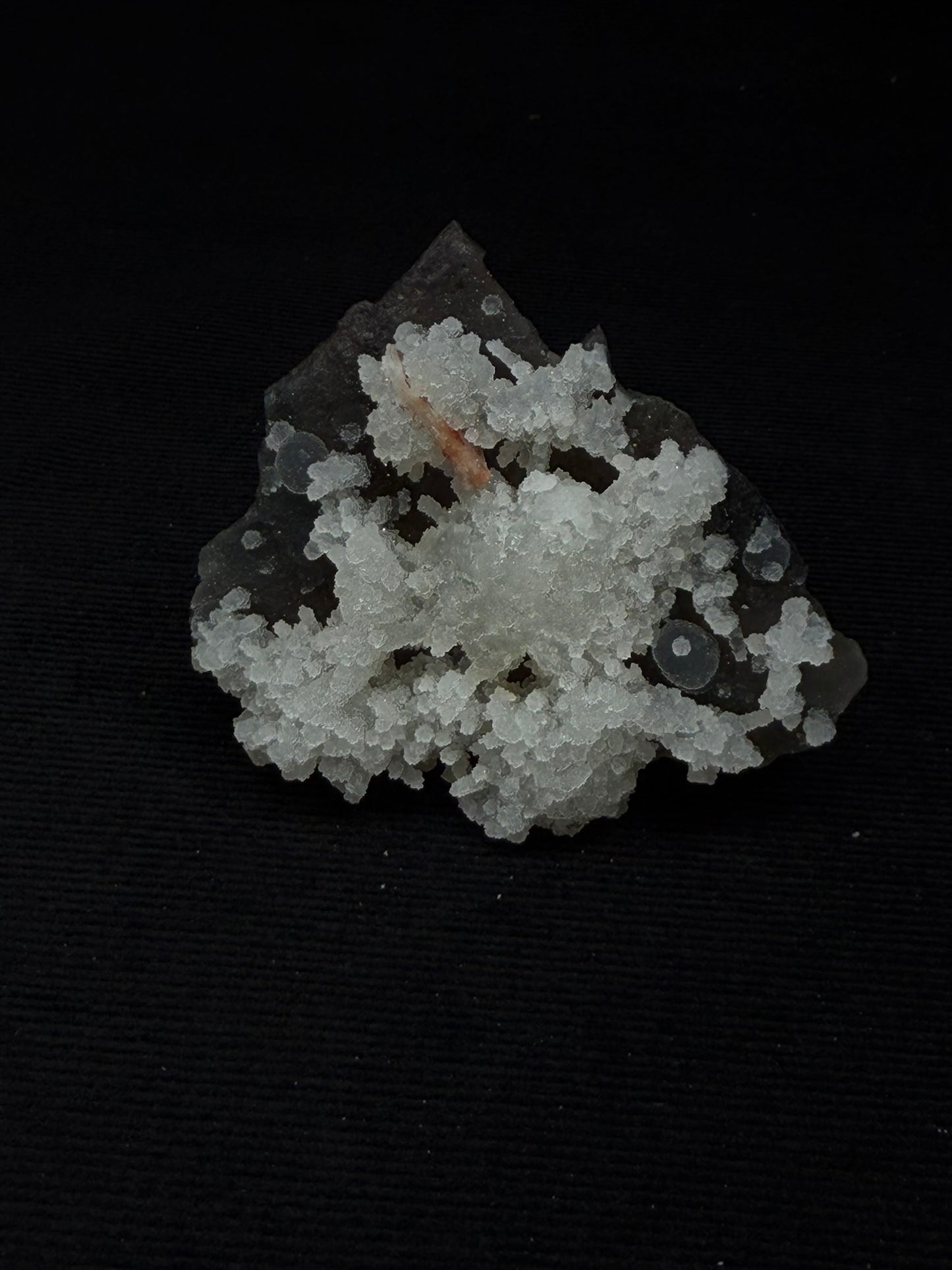 Sugary Blue & Grey Chalcedony Specimen with Chocolate Heulandite - 74SC