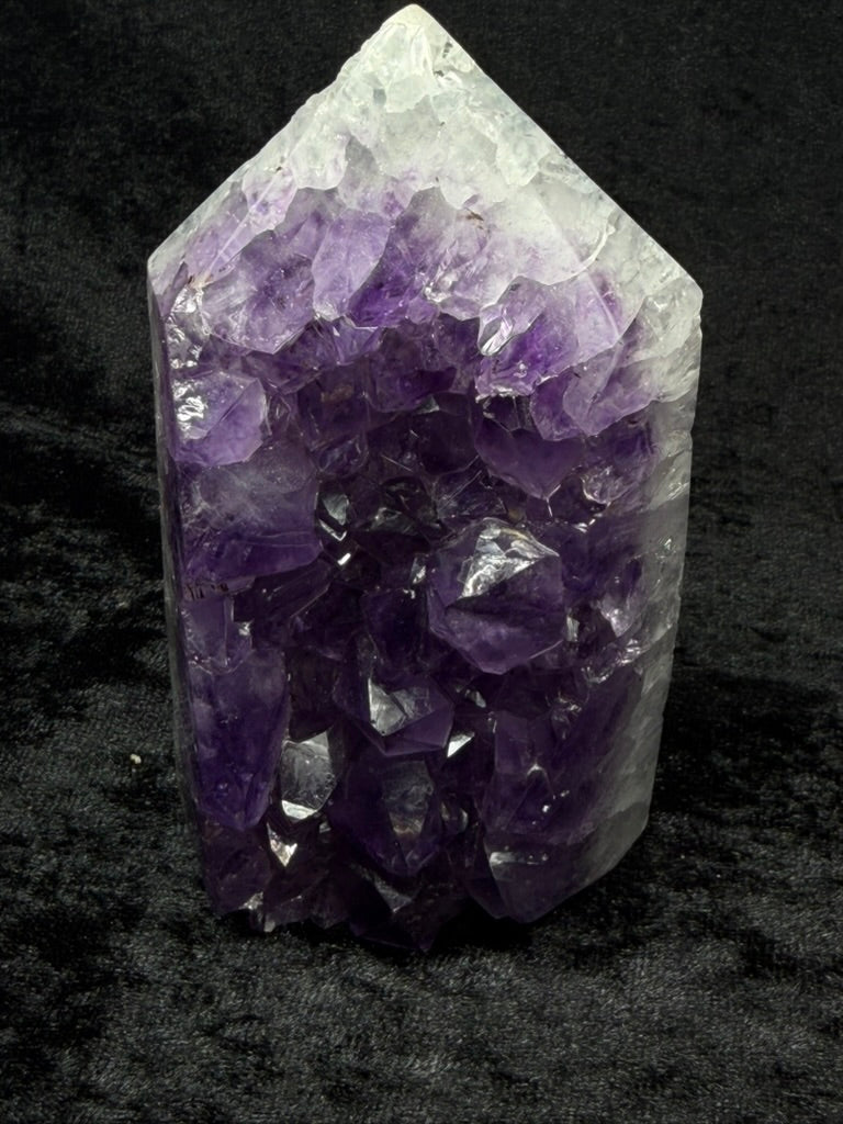 Brazilian Purple Amethyst Tower with Gorgeous Green Jasper Back - 130AT