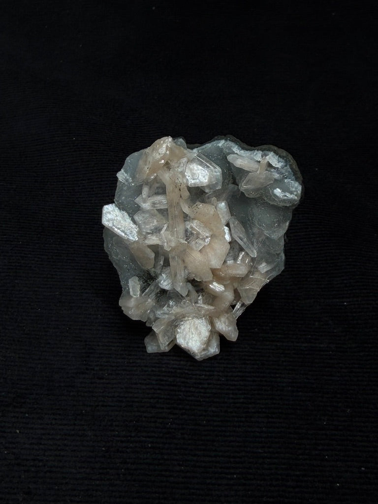 Blue Grey Chalcedony with Peach Stilbite Specimen - 61BC