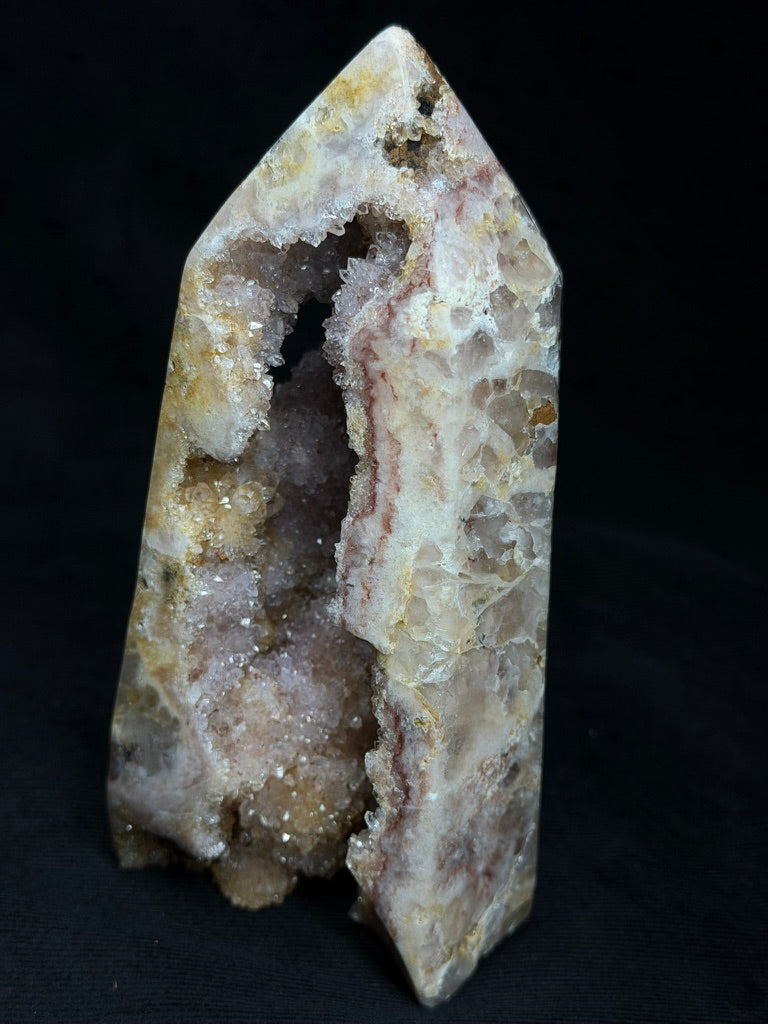 Brazilian Pink Amethyst Premium Tower with Druzy Cave - 196TA