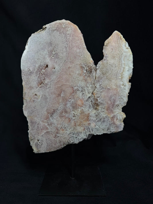 Brazilian Pink Amethyst Statement Piece with Quartz on Stand  - 380A