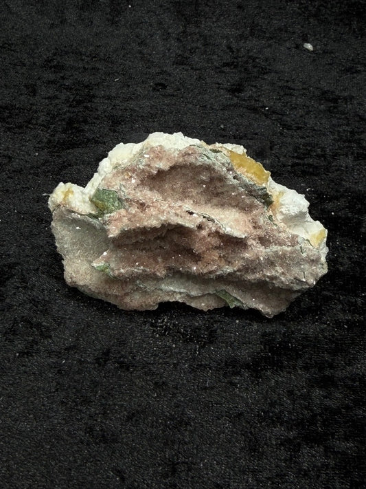 Pink Coral with Barite Crystal, with Stilbite and Yellow Calcite with Green Hues - 65PC