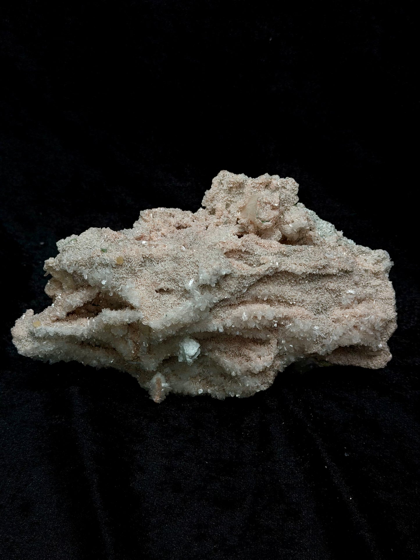 Sparkling Pink Coral with Barite Crystal and Stilbite with Yellow Calcite - 184PC