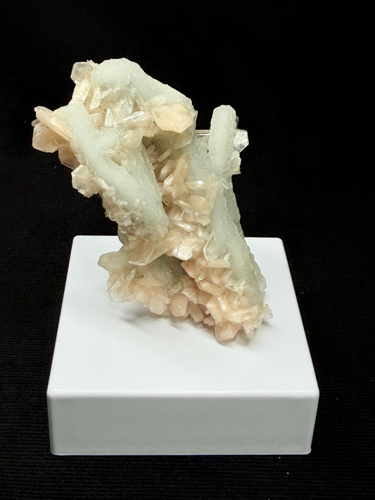 Blue Grey Chalcedony with Peach Stilbite Specimen - 110CS