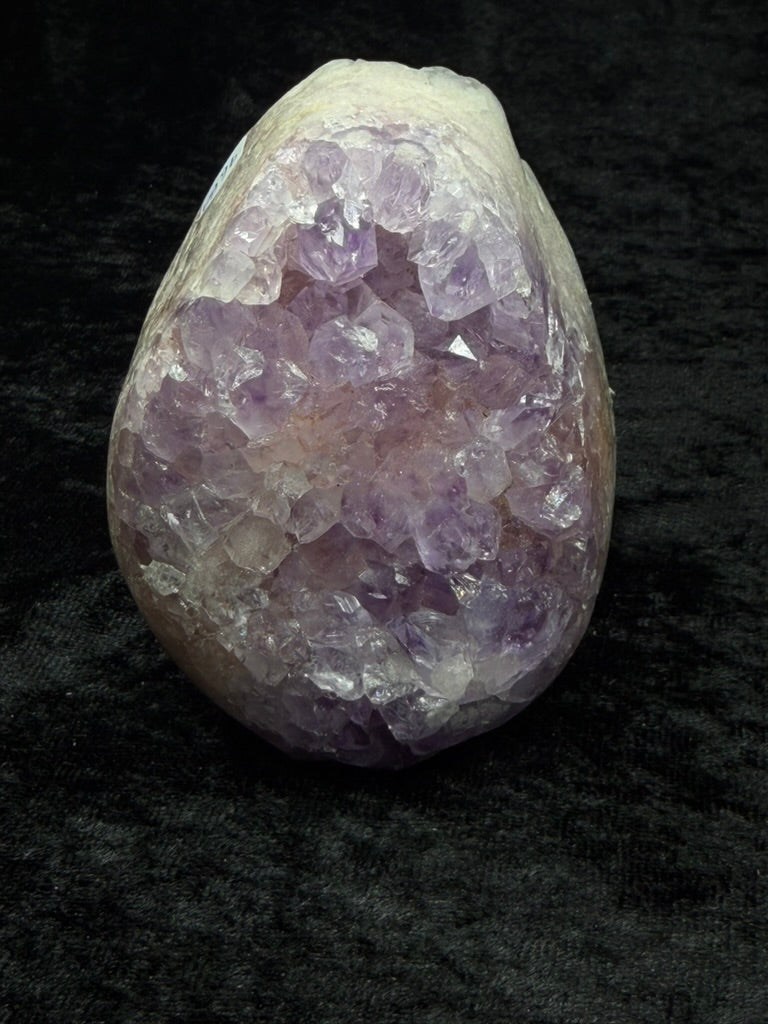 Brazilian Pink Amethyst Freeform Cutbase with Flower Formations - TEARDROP 121BA