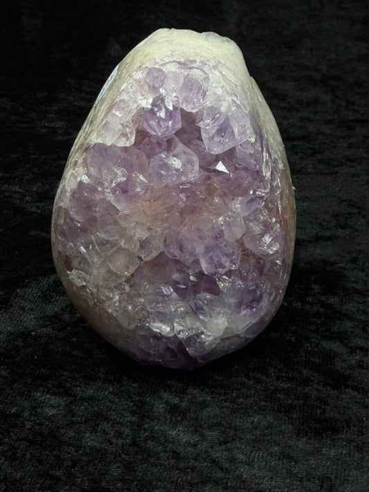 Brazilian Pink Amethyst Freeform Cutbase with Flower Formations - TEARDROP 121BA