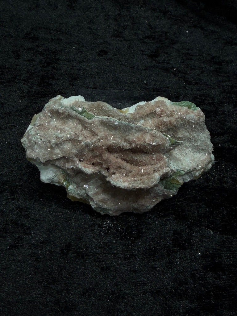 Pink Coral with Barite Crystal, with Stilbite and Yellow Calcite with Green Hues - 65PC