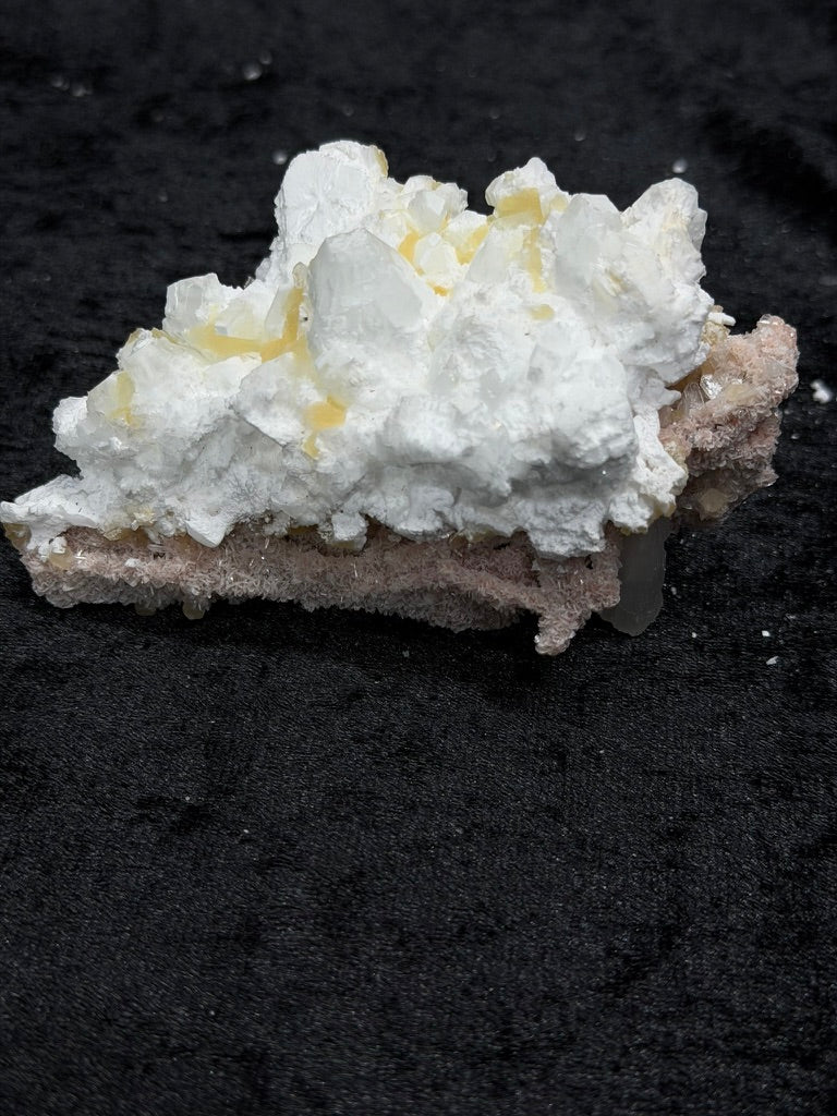 Pink Coral with Barite Crystal, with Stilbite and Yellow Calcite - 88PC