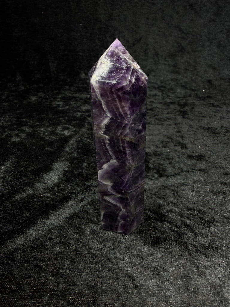 Brazilian Purple Chevron Amethyst Tower - 37AA