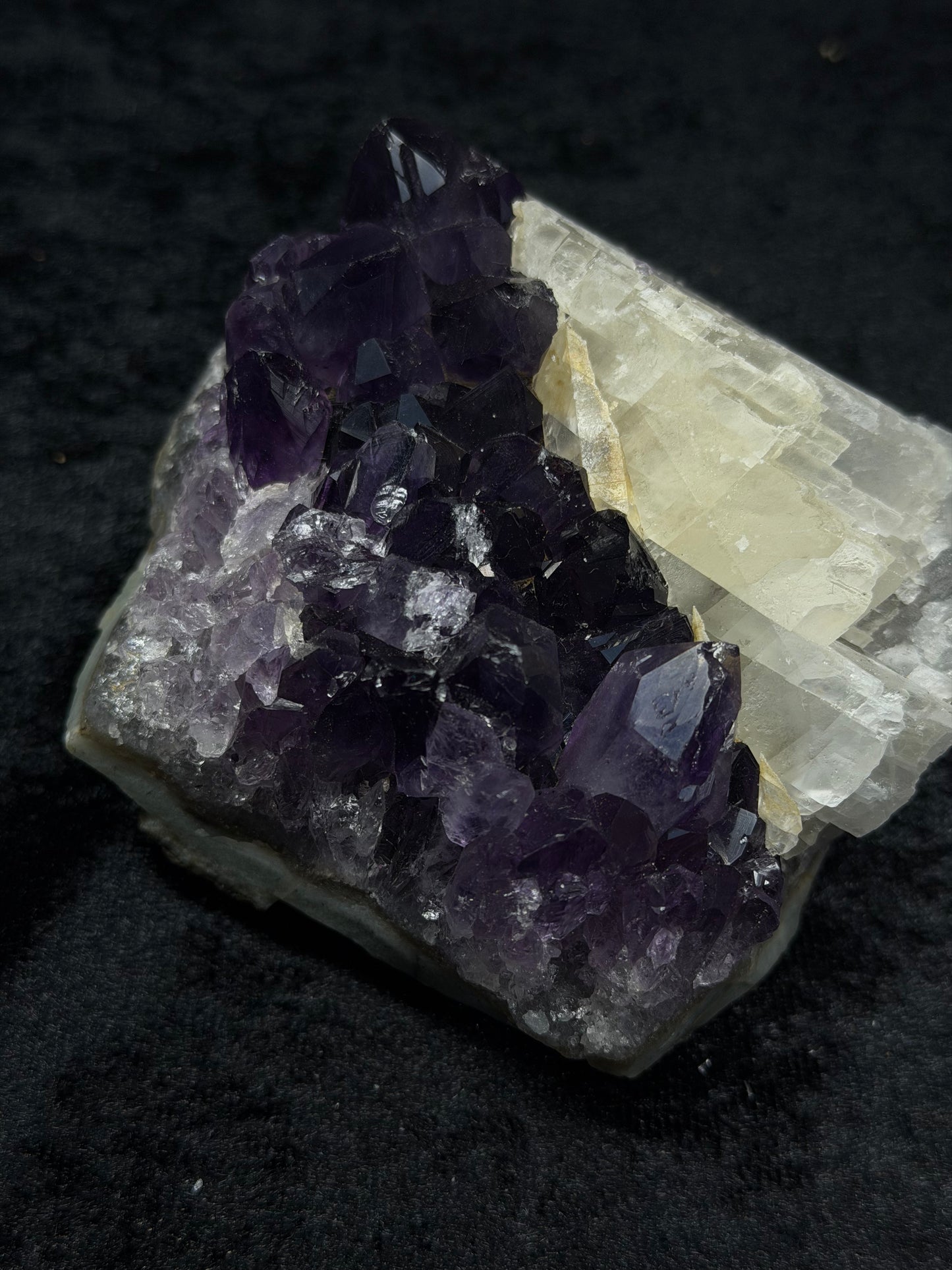 Brazilian Deep Purple Amethyst Freeform with Calcite - 111A