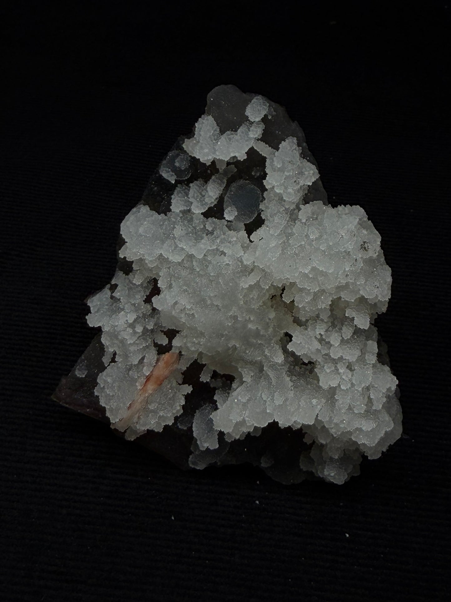 Sugary Blue & Grey Chalcedony Specimen with Chocolate Heulandite - 74SC
