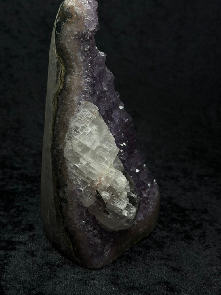 Brazilian Purple Amethyst Statement Piece with a Chunky Calcite Nugget - 214A