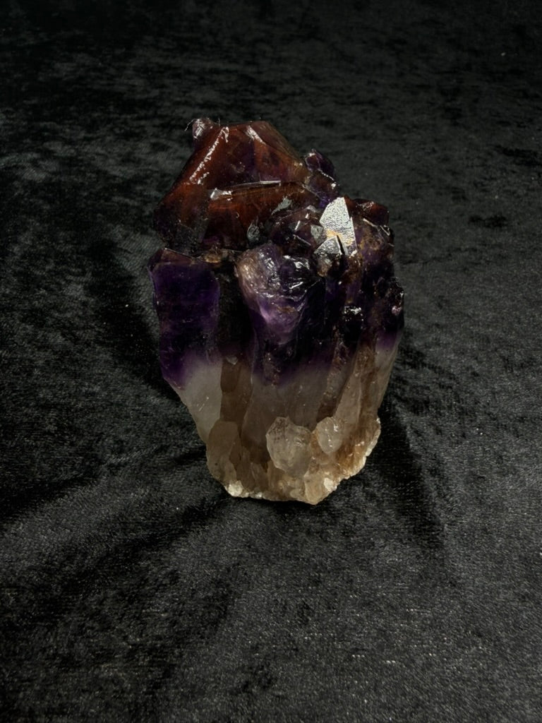 Brazilian Purple Amethyst Freeform Cutbase with Dark Red Hues and Inclusions 129AI