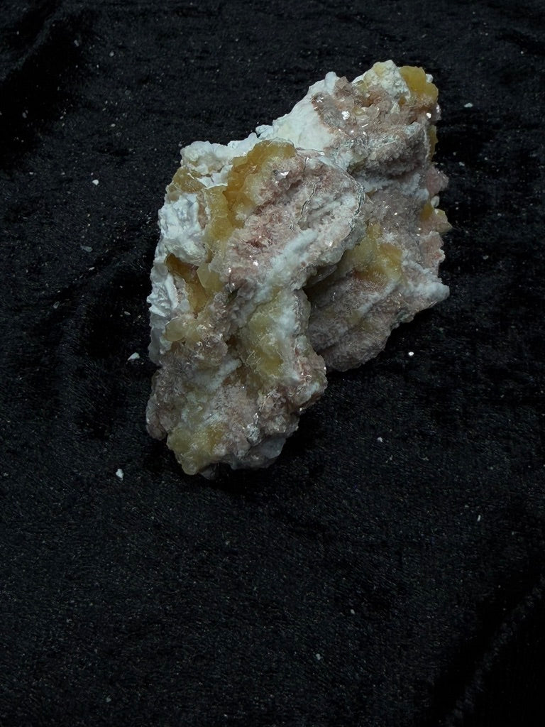 Pink Coral with Barite Crystal, with Stilbite and Yellow Calcite - 75PC