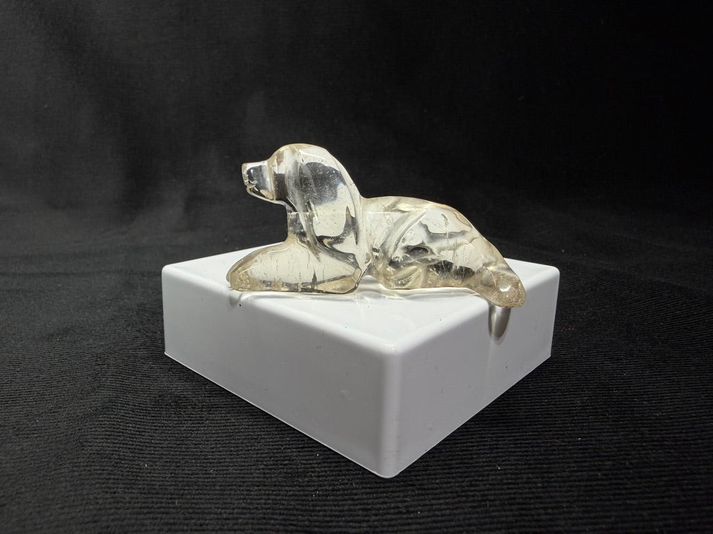 Smokey Quartz Hand Carved Dog - 28D