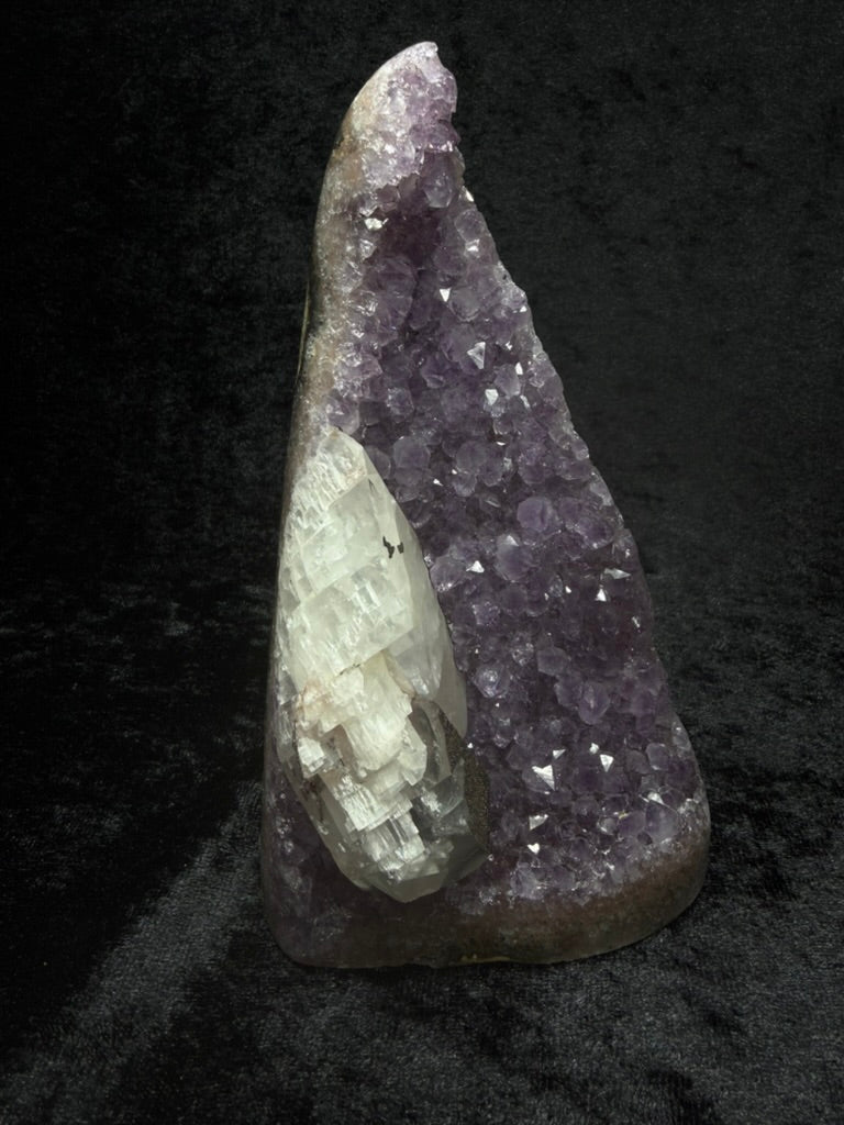 Brazilian Purple Amethyst Statement Piece with a Chunky Calcite Nugget - 214A