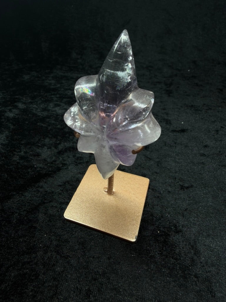 Brazilian Purple Phantom Amethyst Starts on Rose Gold Stand - 102S