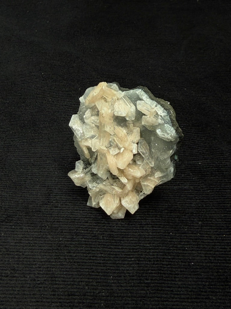 Blue Grey Chalcedony with Peach Stilbite Specimen - 61BC