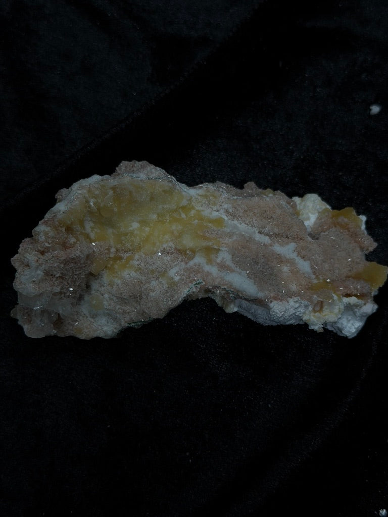 Pink Coral with Barite Crystal, with Stilbite and Yellow Calcite - 75PC