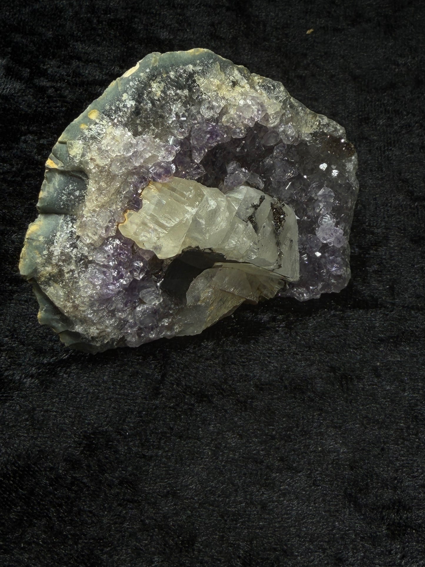Brazilian Purple Amethyst Freeform with Calcite and Pyrite Inclusions - 88CA