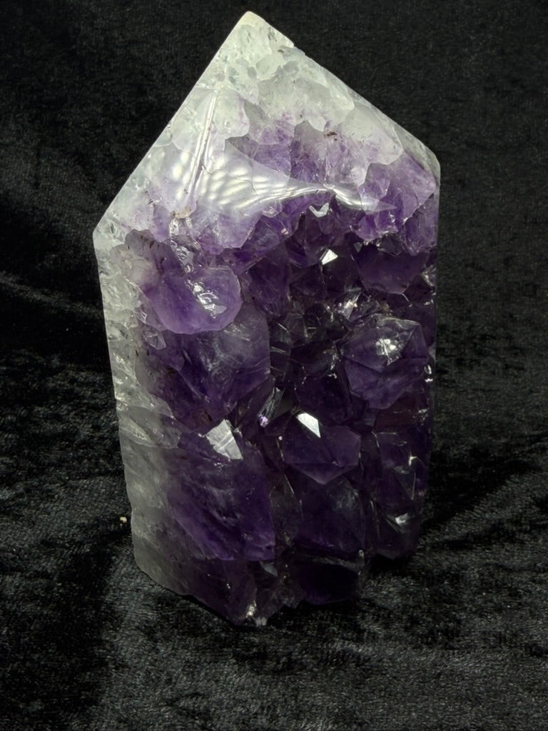 Brazilian Purple Amethyst Tower with Gorgeous Green Jasper Back - 130AT