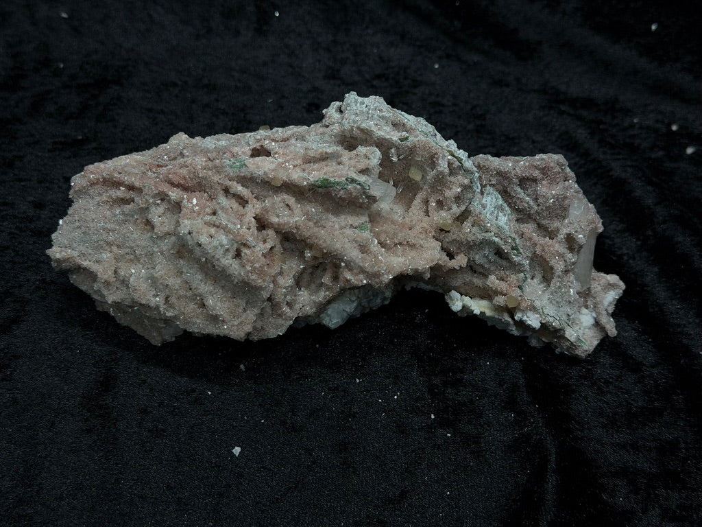 Pink Coral with Barite Crystal, with Stilbite and Yellow Calcite and Green Hues - 132PC