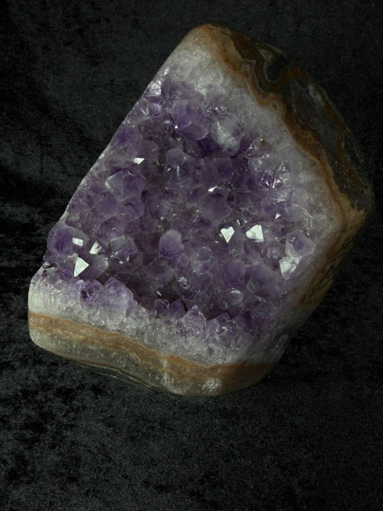 Premium Purple Amethyst Statement Piece with Agate Banding - 272A