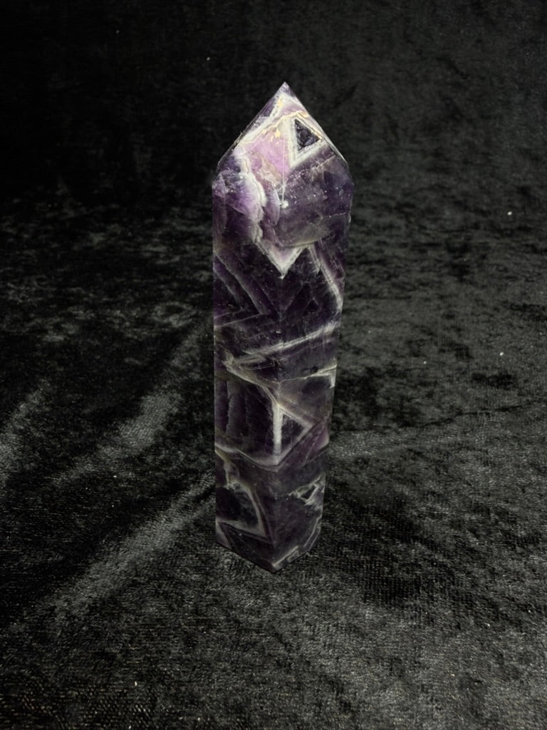 Brazilian Purple Chevron Amethyst Tower - 37AA