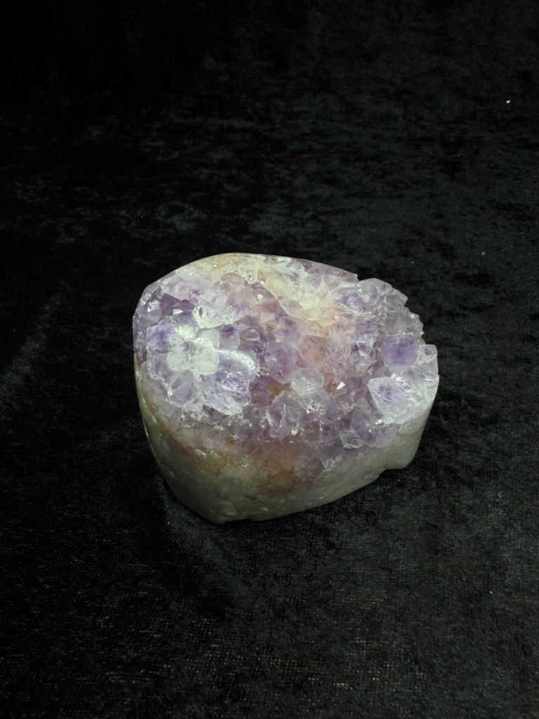 Brazilian Pink Amethyst Freeform Cutbase with Flower Formations - TEARDROP 121BA