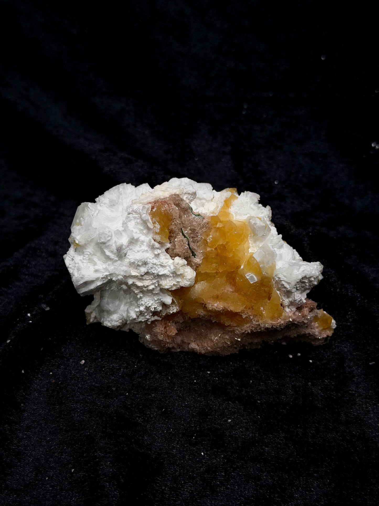 Pink Coral with Barite Crystal and Stilbite with Yellow Calcite - 80PC