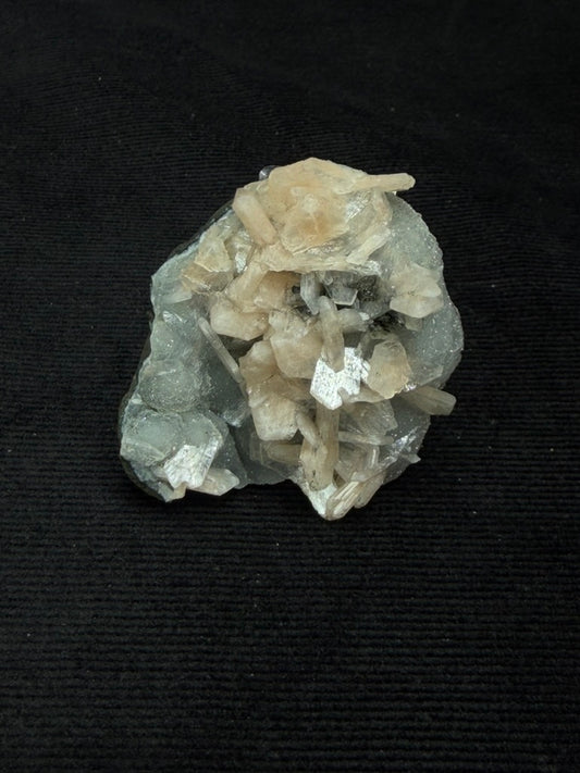 Blue Grey Chalcedony with Peach Stilbite Specimen - 61BC