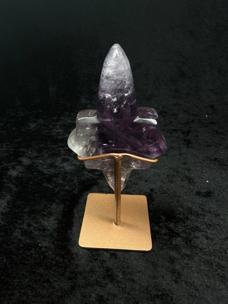 Brazilian Purple Phantom Amethyst Starts on Rose Gold Stand - 127S