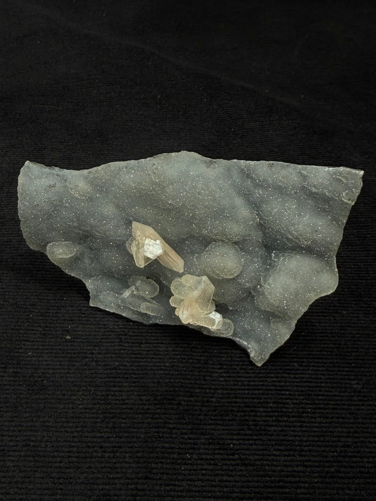 Blue Grey Chalcedony with Peach Stilbite Specimen - 52BC