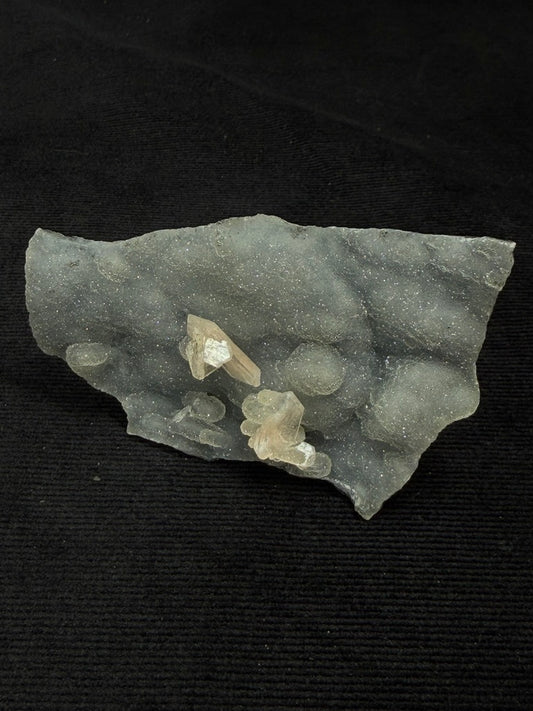 Blue Grey Chalcedony with Peach Stilbite Specimen - 52BC
