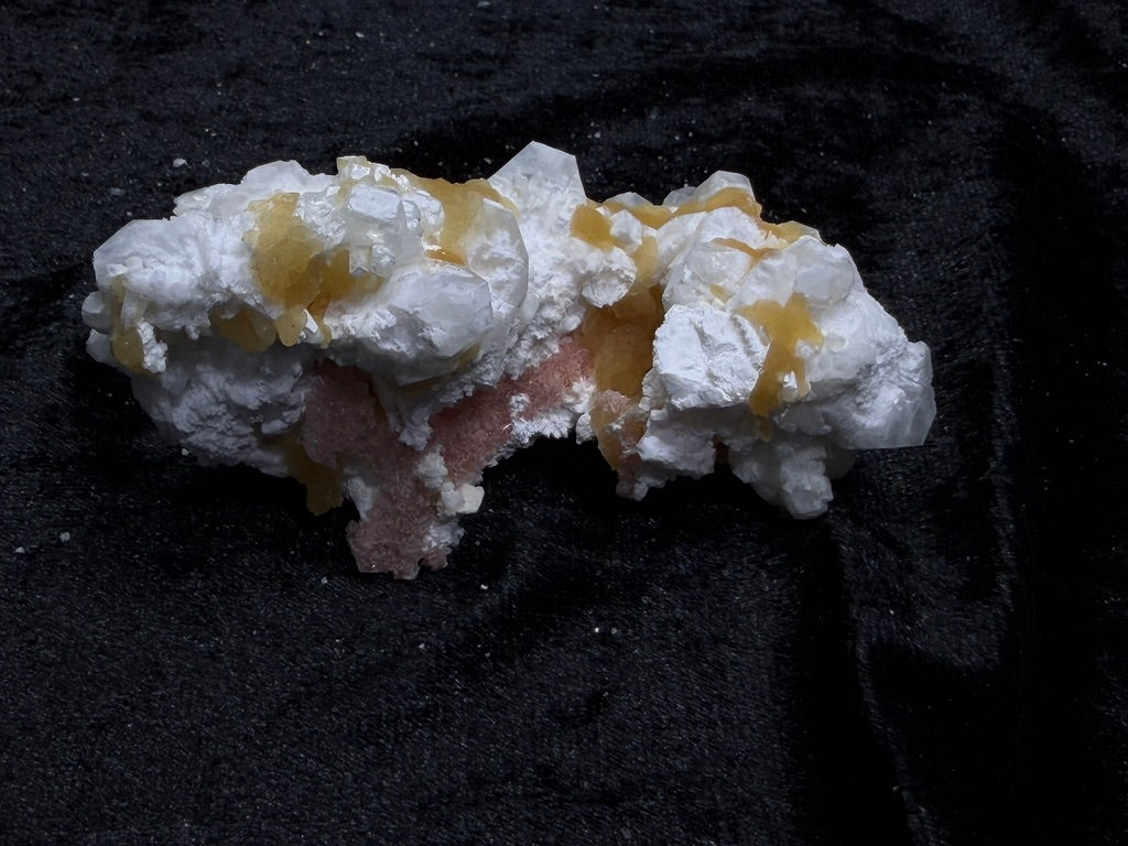 Pink Coral with Barite Crystal, with Stilbite and Yellow Calcite - 50BC