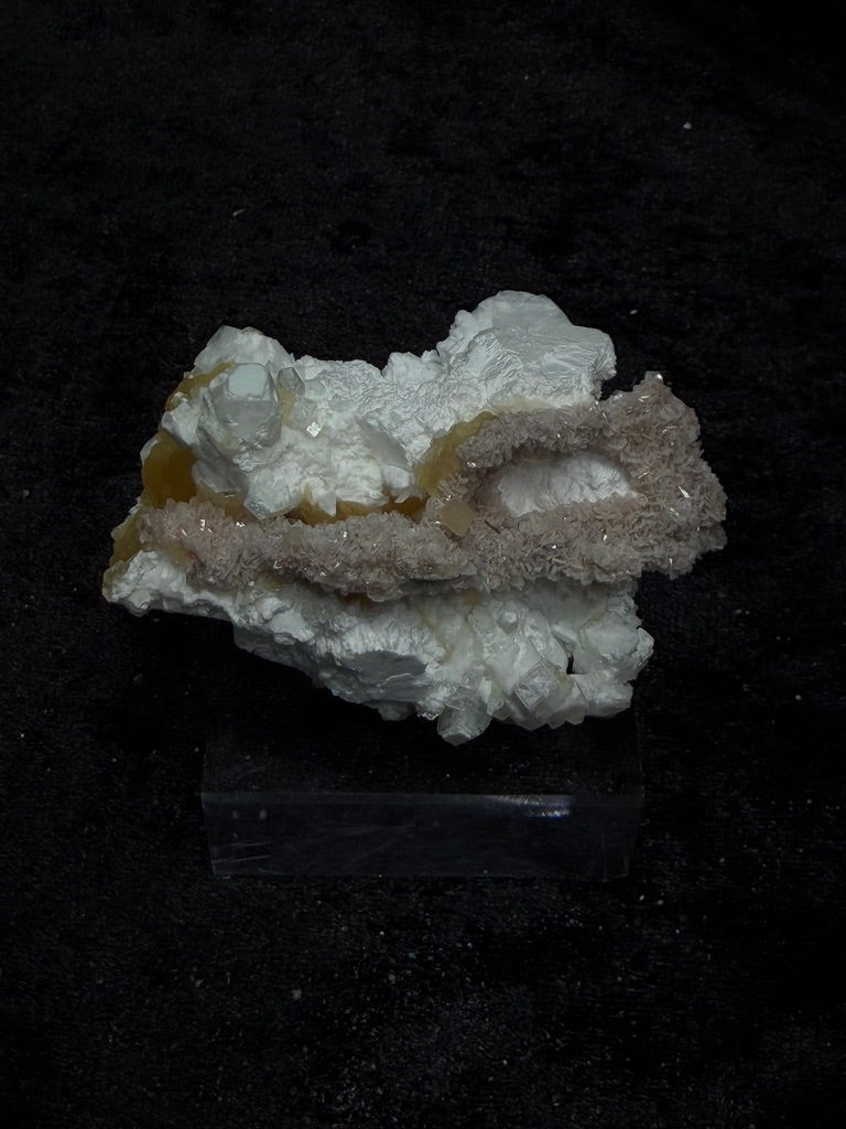 Pink Coral with Barite Crystal, with Stilbite and Yellow Calcite - 50PC