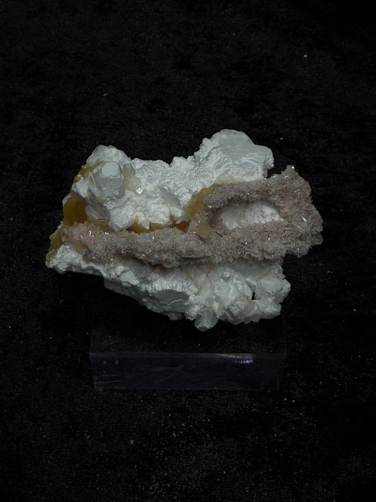 Pink Coral with Barite Crystal, with Stilbite and Yellow Calcite - 50PC