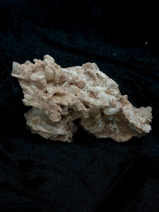 Pink Coral with Barite Crystal, with Stilbite and Yellow Calcite - 115PC