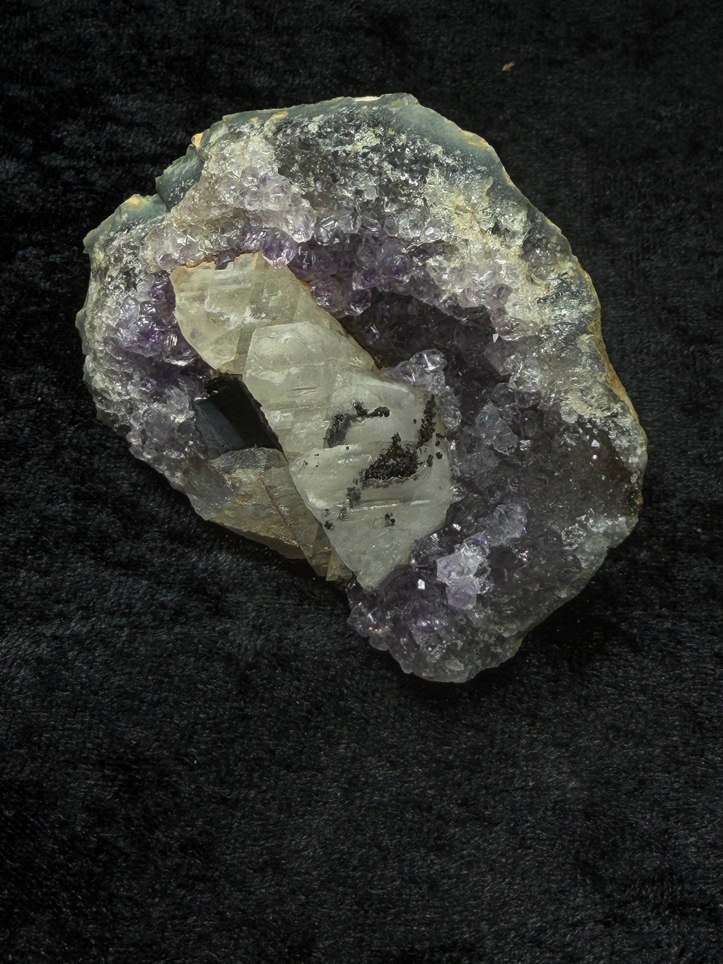 Brazilian Purple Amethyst Freeform with Calcite and Pyrite Inclusions - 88CA